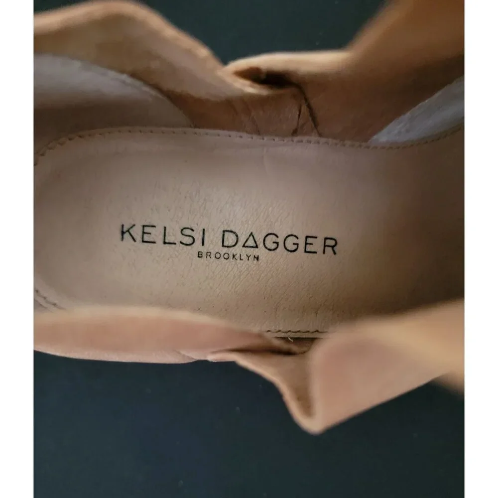 Anthropologie Kelsi Dagger Brooklyn Kenmare Tan Genuine Leather Angle Bootie  6 - Picture 8 of 9